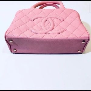 NWT Chanel Pink Leather Small Bowler Boston Bag